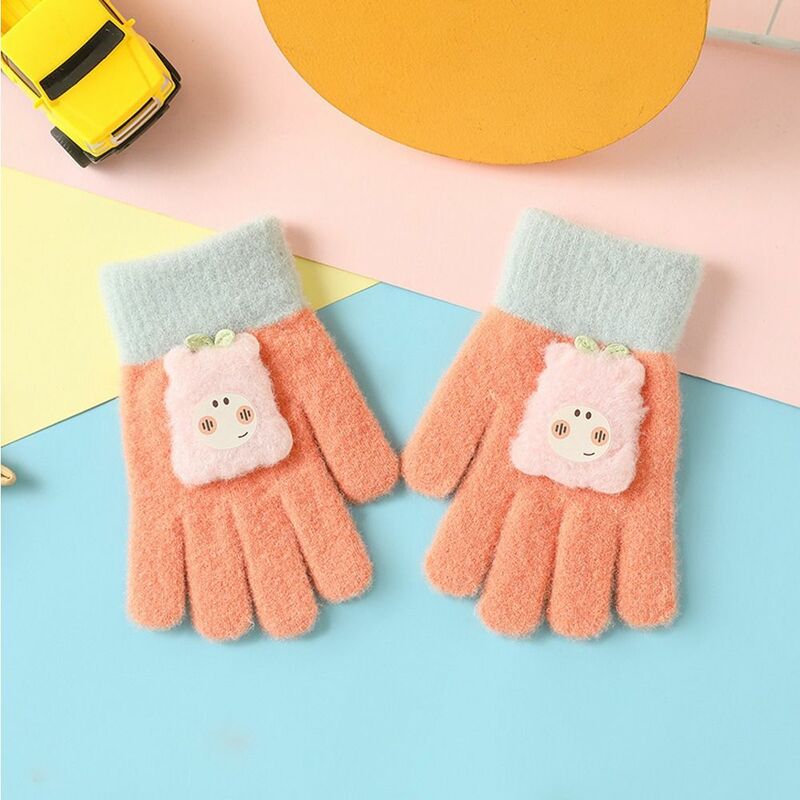 Comodi guanti a prova di freddo a prova di freddo con foglia piena di dita adorabili guanti per bambini guanti per maglieria guanti invernali