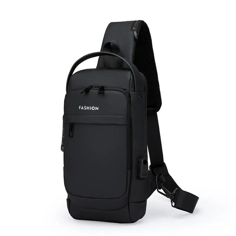 남성용 도난 방지 가슴 가방, 숄더백, USB 충전 크로스바디 패키지, 학교 단거리 여행 메신저 가방, 옥스포드 슬링 팩