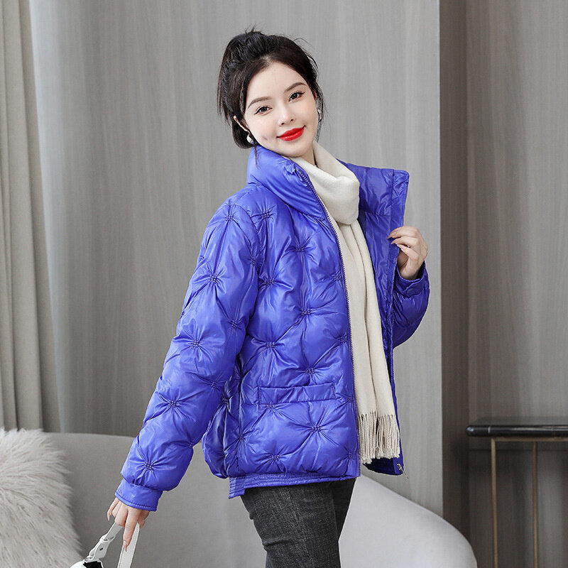 2022 nova jaqueta de inverno curto feminino quente gola para baixo algodão jaqueta parkas feminino casual solto algodão-acolchoado casaco outwear