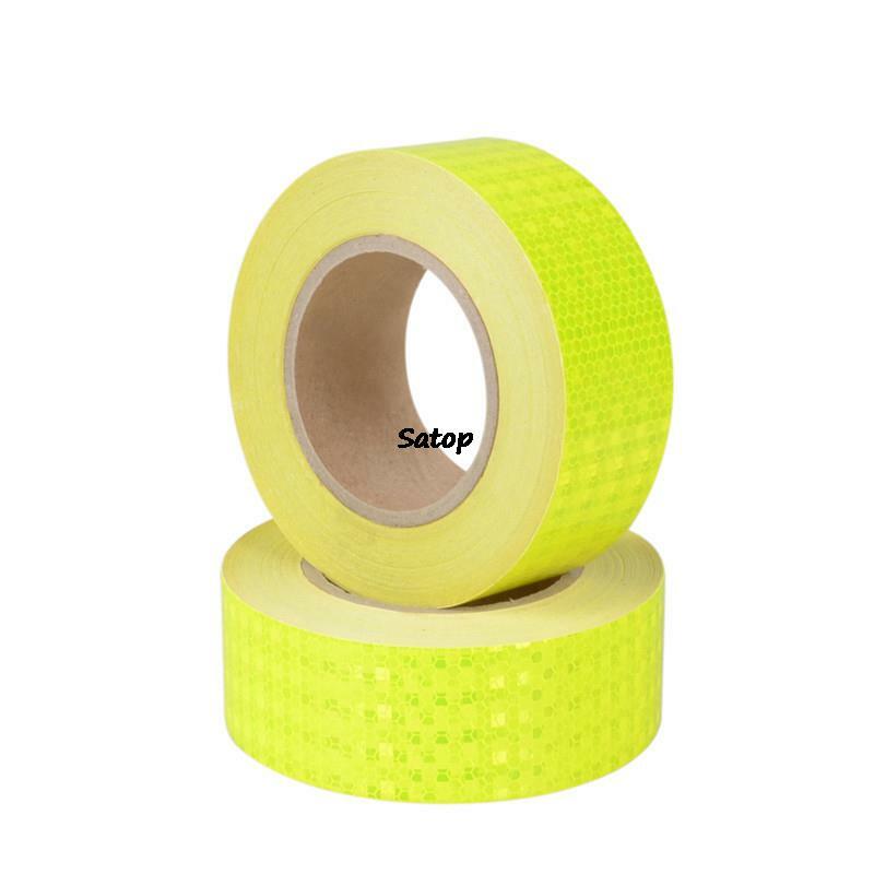 5Cm * 25M Reflecterende Zelfklevend Waarschuwing Tapes Fluorescerende Automobiles Motorfiets Waarschuwing Reflecterende Film Stickers Voor Fiets