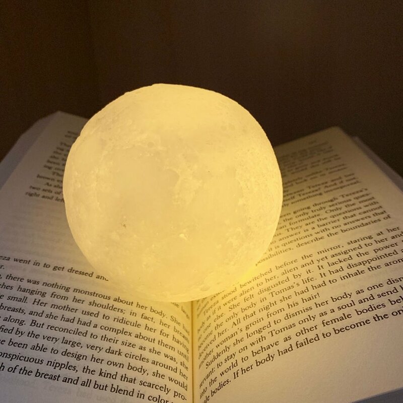 مصباح Led ليلي يشبه القمر للأطفال ، ضوء ليلي ثلاثي الأبعاد ، مع جهاز تحكم عن بعد ، قابل لإعادة الشحن ، جيد للهدايا ، للفتيات والفتيان