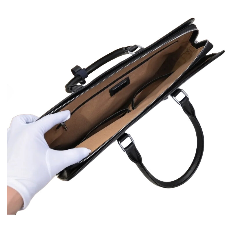 Мужская черная кожаная вместительная сумка для ноутбука 15 дюймов портативный портфель через плечо