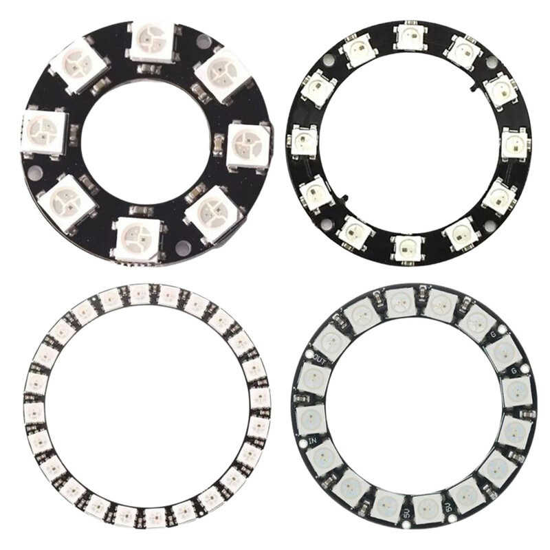 Brandneue LED-Ringtreiber-Entwicklungs platine eingebauter 5-V-individuell adressierbarer RGB-LED-Neopixel-Ring für Arduinows2812