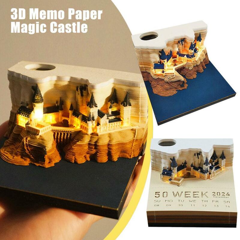 Omoshiroi Block 3D Memo Pads Novelty Famious Movie Building Magic Castle Notes Block New Year Christmas Birthday Gift