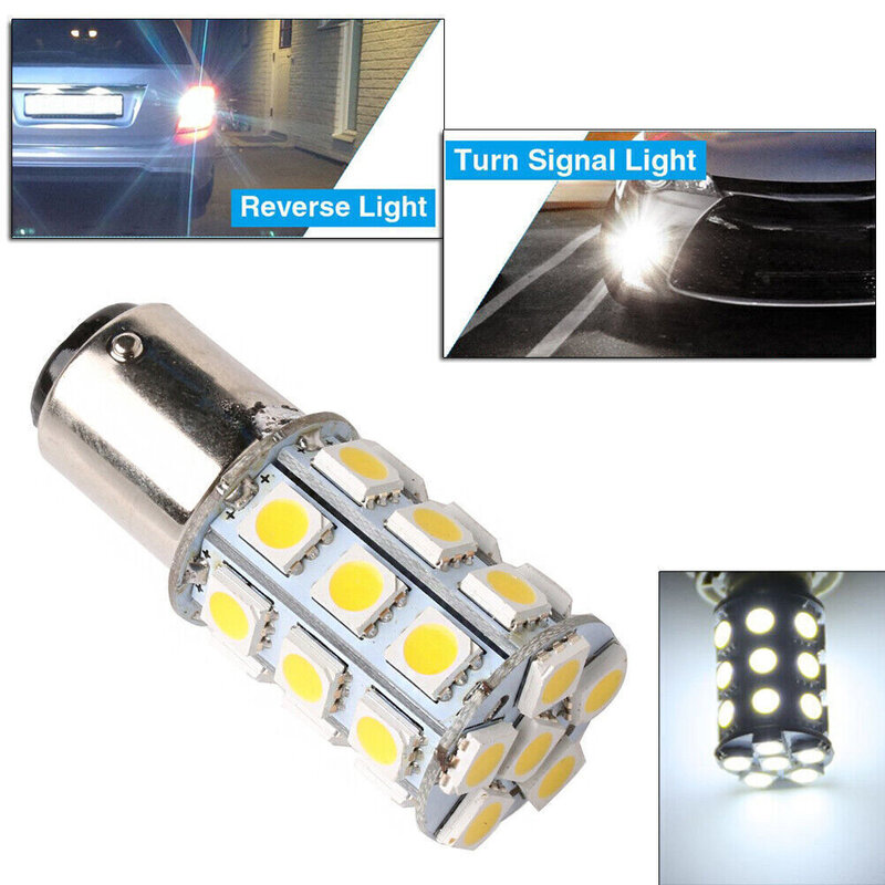 LED branco luzes internas lâmpadas, 27-SMD BA15D, cabine, Marine, barco, 3 chips, 5050, cauda, Stop Light, 1004, 1076, 1142, 1pc