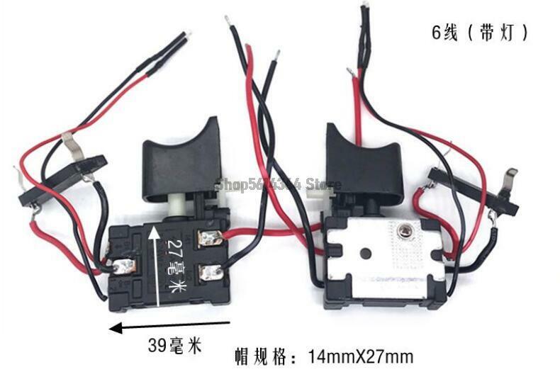 Conveniente broca elétrica Dustproof Speed Control Botão Trigger Switch DC 7.2-24V sem fio Drill Switch Substituição 1pc