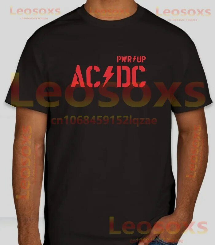 [TEW]-T-shirt AC Leosoxs para homens e mulheres, 100% algodão, rock simples, confortável, manga curta, DC