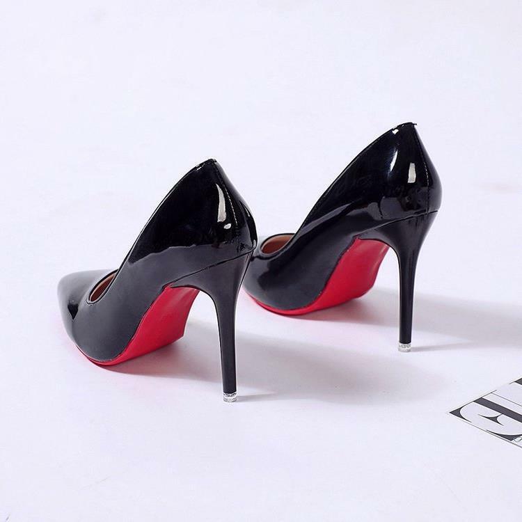 Sapatos Stiletto de salto alto para mulheres, fundo vermelho, raso, moda Lolita