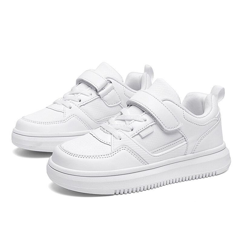 Маленькая белая обувь для мальчиков и девочек, новинка 2024, модная простая спортивная обувь для отдыха на весну и осень