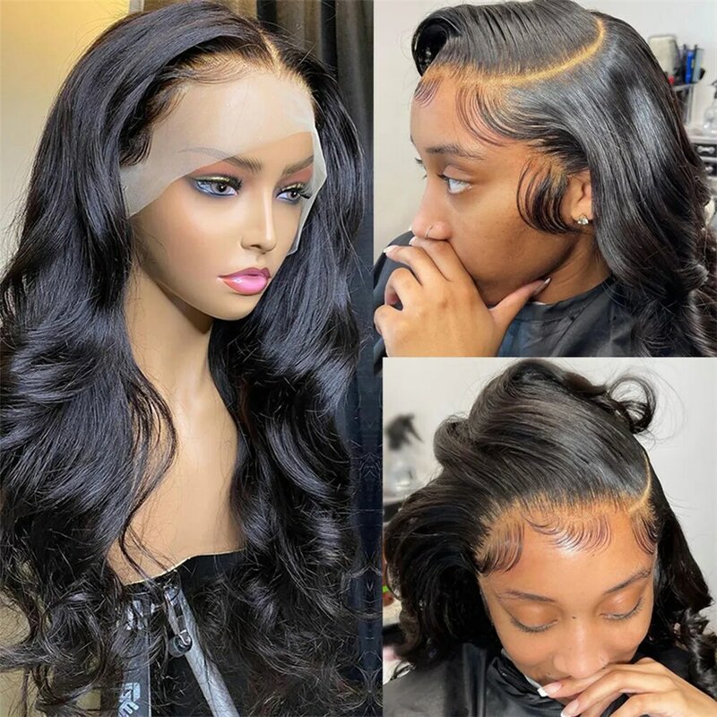 180 Density 13x4 HD Lace Front Human Hair Wig Body Wave Lace Front Wig Pre Plucked For Black Women Brazilian Remy Human Hair Wig
