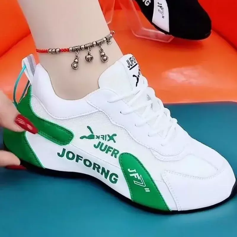 Дизайнерские кроссовки для женщин, летняя модная дышащая сетчатая повседневная спортивная обувь на шнуровке для женщин, женская прогулочная обувь на платформе