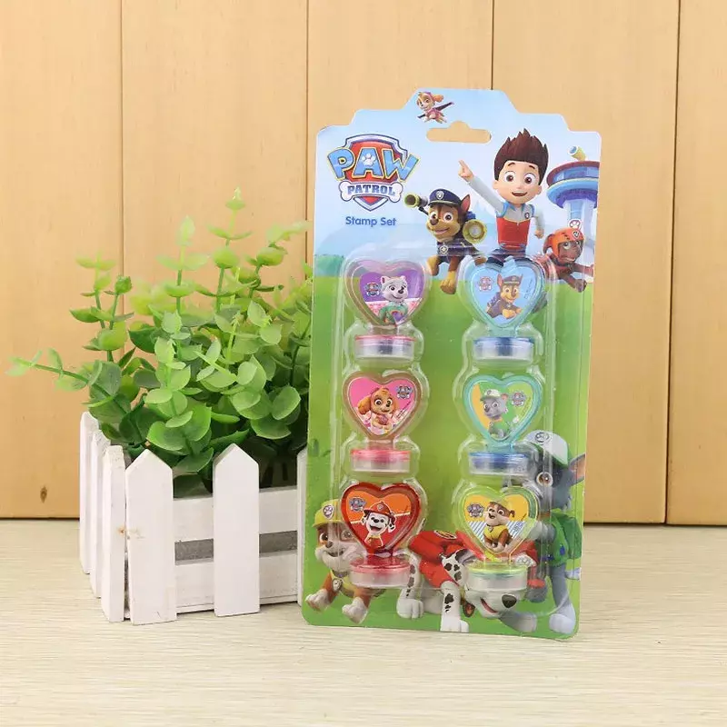 Paw Patrol Cartoon Stamp Unit for Children, Rescue Puppy, Ryder Chase, 3D, Waterproof Toy Stamp, Elementary Birthday, Xmas Gift, 6Pcs, Set