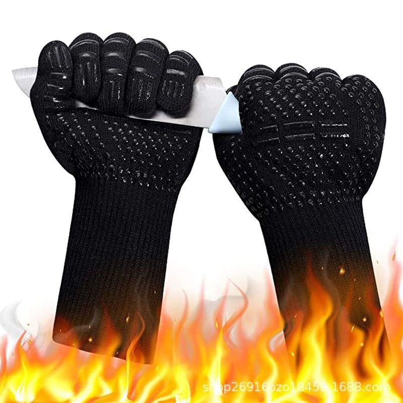 1Hand backen Top flappen Handschuhe Grill Silikon handschuhe Hoch temperatur Verbrüh schutz Grad Isolierung Grill Mikrowelle
