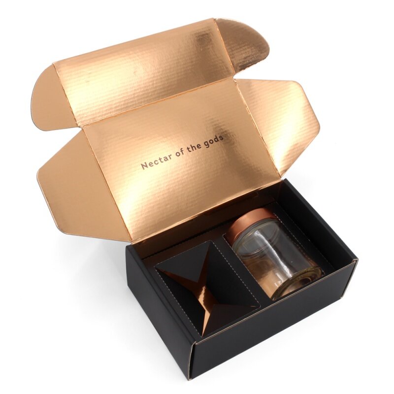 Kunden spezifisches Produkt benutzer definierte hochwertige starke Pappe Honig verpackungs box Honig glas Versand verpackungs box