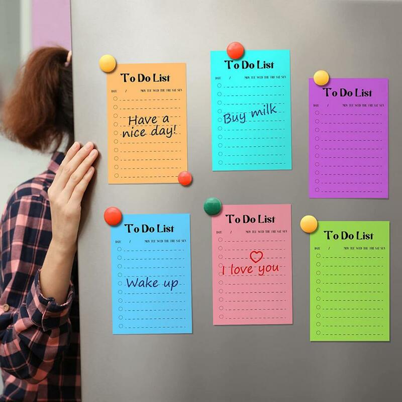مجموعة لوحة مذكرة لزجة صغيرة ، المفكرة الألوان الزاهية ، الجدول الزمني الثلاجة ، قائمة البقالة التسوق ، 8 قطعة
