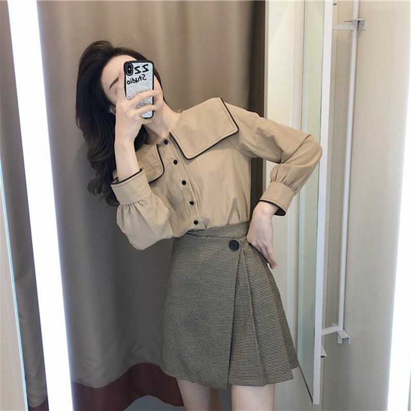 French Retro College Style Suit Skirt for Women's Spring and Autumn 2024 New Temperament Two-piece Set,stature Set Short Sets