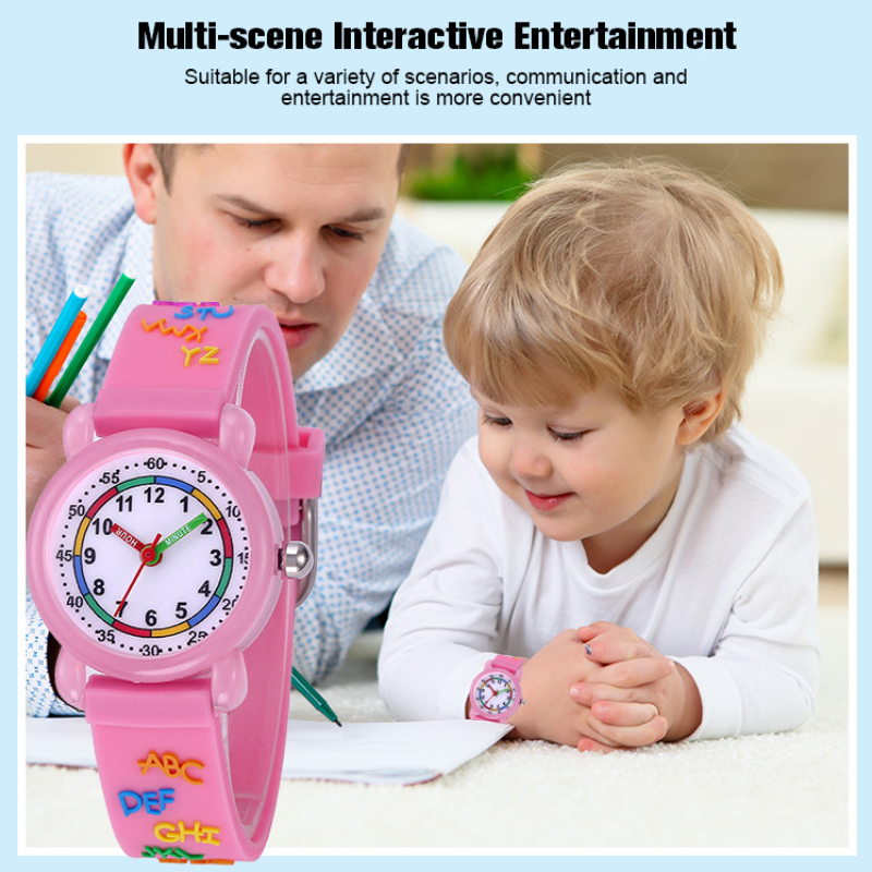 子供用の3D漫画時計,3〜10歳の女の子と男の子用の防水シリコン腕時計
