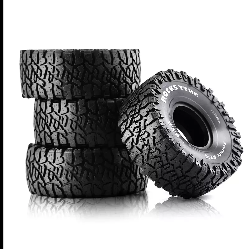 4PCS 120MM 1.9" Rubber Rock Tyres Wheel Tires for 1:10 RC Crawler Car Axial SCX10 90046 AXI03007 TRX4 Redcat Gen8