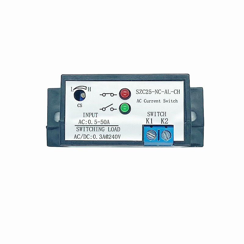 AC Current Sensing Relé Interruptor, 0-50A PLC Control Alarm Output, SZC25 Sensor Monitoring Module, SZC25-NC-AL-CH