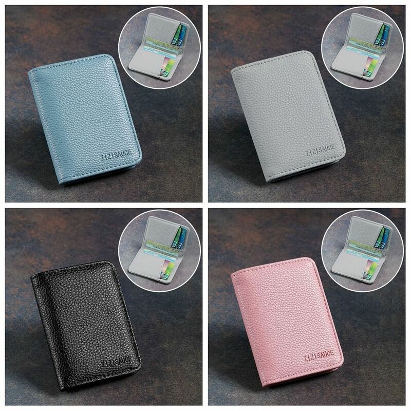 Ultrathin Leather Card Holder Portable Square Card Holder Pu Card Bag Travel