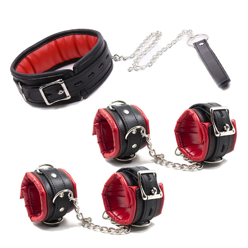 Кожаные Металлические наручники в форме сердца, манжеты до щиколотки и аксессуары для БДСМ, набор для связывания, секс-игрушки для пар, эротическое женское белье