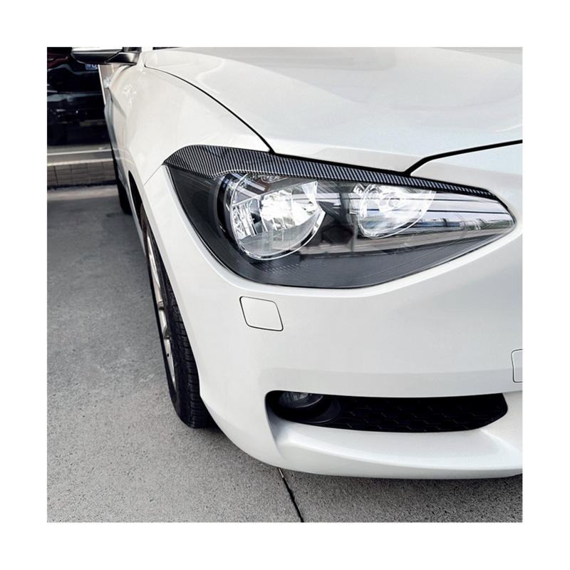 سيارة العلوي الحاجب الجفون ملصقات غطاء الكسوة لسيارات BMW 1 سلسلة F20 F21 رئيس ضوء مصباح الجفن 2011-2014 (أسود)