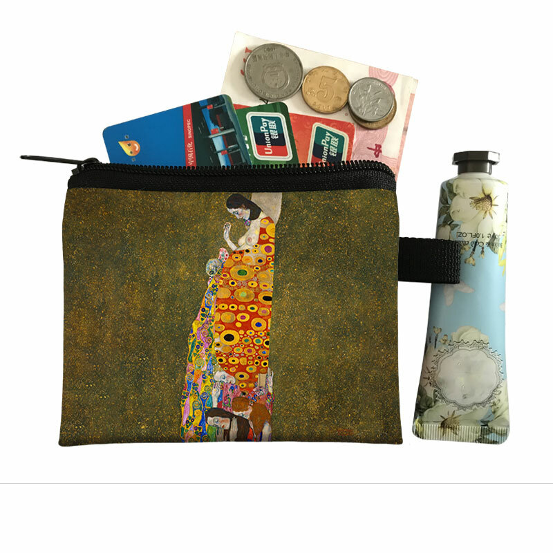 女性と子供のための鍵と財布,油絵,小さなハンドバッグ