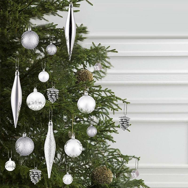 Hiasan gantung kerucut pinus DIY ornamen bola kerucut Set antipecah pohon Natal liontin untuk pohon Natal dalam ruangan rumah