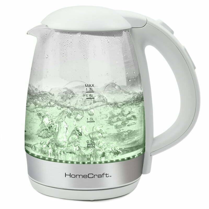 HCOTCWK17WH 1.7L Electric One-Touch Control Glass Kettle