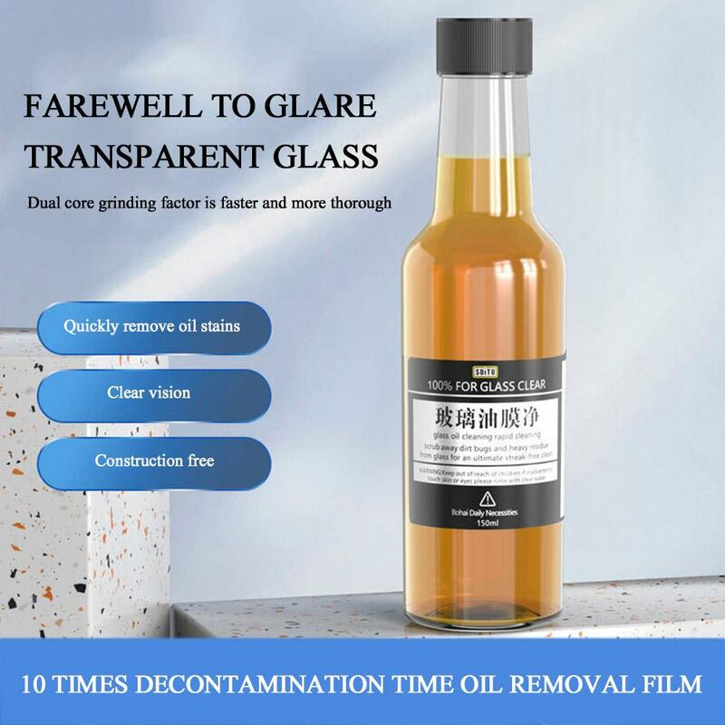 150ml Car Glass Oil Film Cleaner Deep Cleaning Polishing Glass Oil Film Remove Car Windshield Rearview Mirror Car Dust Cleaner