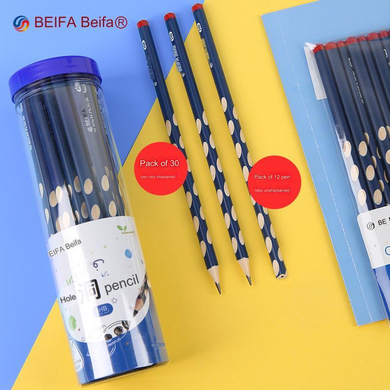 Set di matite da 12/30 pezzi con scatola a botte, penne da scrittura Non tossiche in legno HB per studenti forniture di cancelleria per ufficio scolastico regalo per bambini