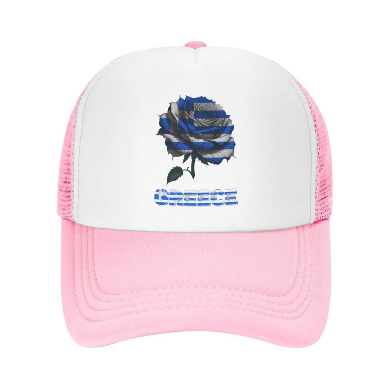 Bendera bunga mawar uniseks topi bisbol topi trucker mode topi dapat diatur untuk wanita pria empat musim olahraga luar ruangan harian