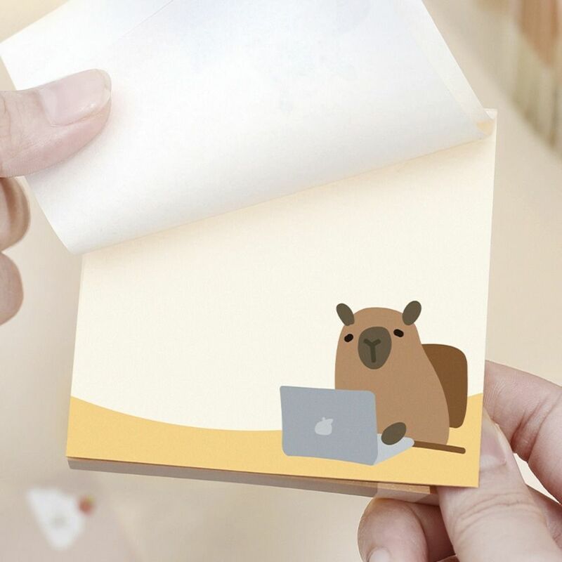 100 Sheets Cartoon Capybara Memo Pad Scrapbooking Capybara Posted Notepad Cute Ins Message Paper Office