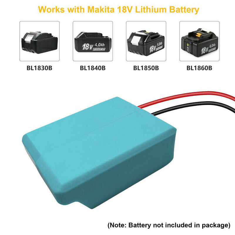 Kit de conversão de bateria para Makita, porta-fusível e fio conector, compatível com Peg Perego, 18V Power Wheels, 12V