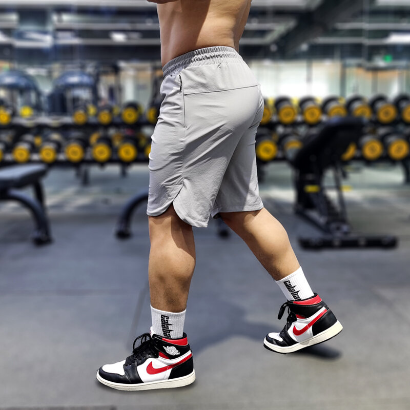 2022 Summer Men Running Shorts with zipper pocket  comfort Quick Dry Fitness Bodybuilding Gym Sport Training Short Half Pants