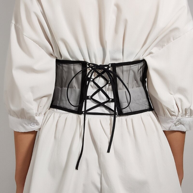 95AB Женское повседневное платье-рубашка Корсет на талии Сетчатый корсет для женского нижнего белья Корсет