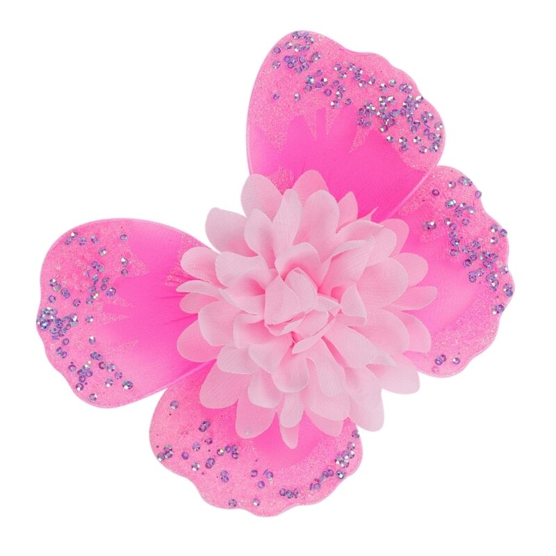 Q0KB Alat Peraga Fotografi Bayi Baru Lahir Bunga Menggemaskan Pakaian Kostum Pesona Kupu-kupu Sayap Malaikat Bunga untuk Menawan