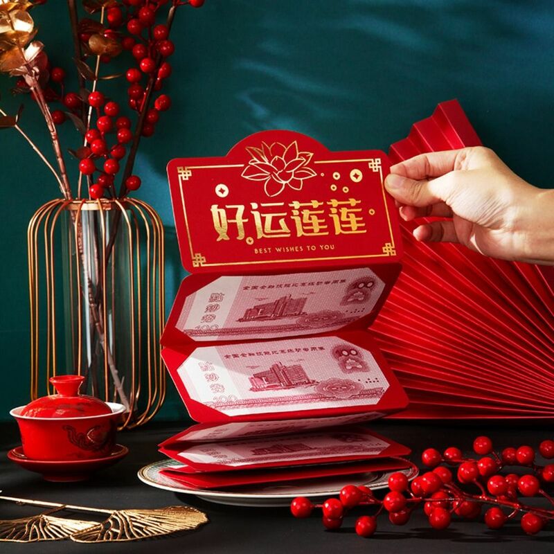 Szczęście portfel pieniądze koperta chiński nowy rok najlepsze życzenia rozciągają się na szczęście czerwona koperta kreatywna DIY pakowanie czerwona kieszeń