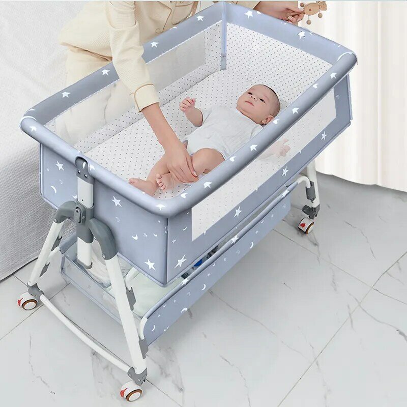 Babybedje Babyvoederbak Splicing Grote Bed Kind Multi-Functie Vouwen En Lifting Bb Pasgeboren Baby Wieg