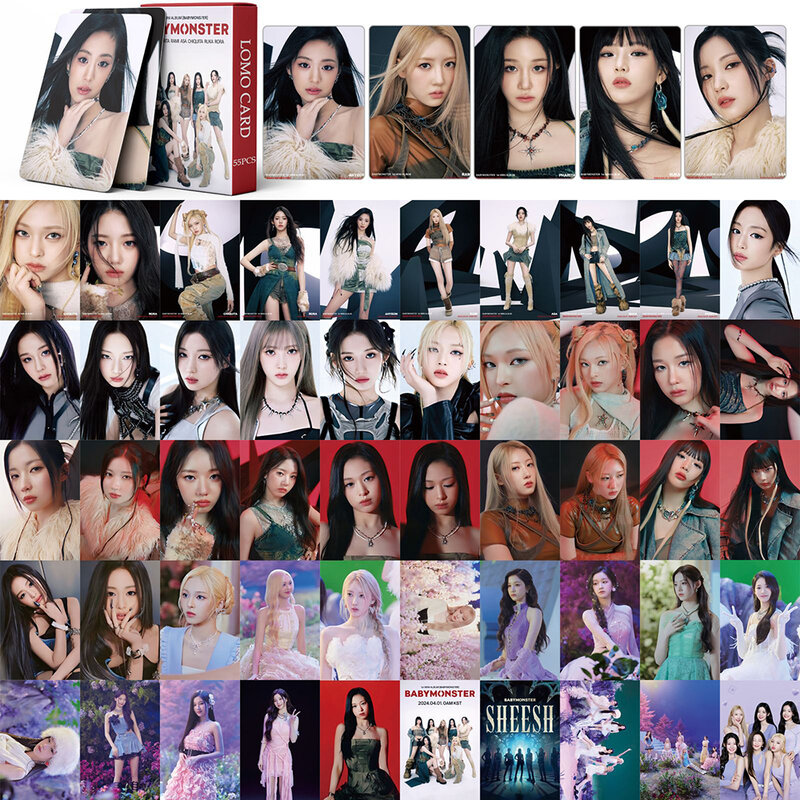 55 pz/set Kpop BABY MONSTER nuovo Album pastella UP Lomo Cards HARAM HD photowcards Girls Photo Card For Collection Fans Gift