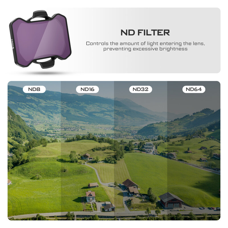 Freewell Professional Drone ND Filter Standard Day 4Pcs/Set ND8 ND16 ND32 ND64 For DJI Avata 2 Drones Photography Accessories