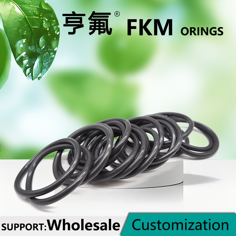 FKM-O-Ring Rubber Ring, Green, Black, Brown, Optional, Round Washer, Oil and High Temperature, Sealing Ring, CS1 mm, OD3 ~ 50mm