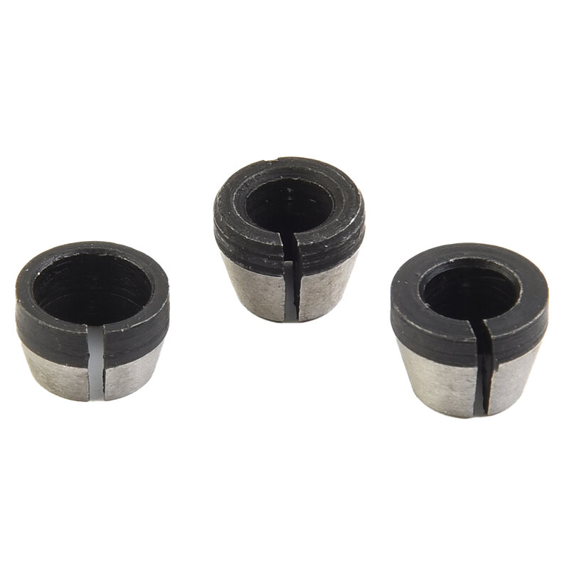 Power Tool Collet Chuck 3pcs 6mm 6.35mm 8mm Accessories Carbon Steel Collet Chuck Milling Cutter High Strength