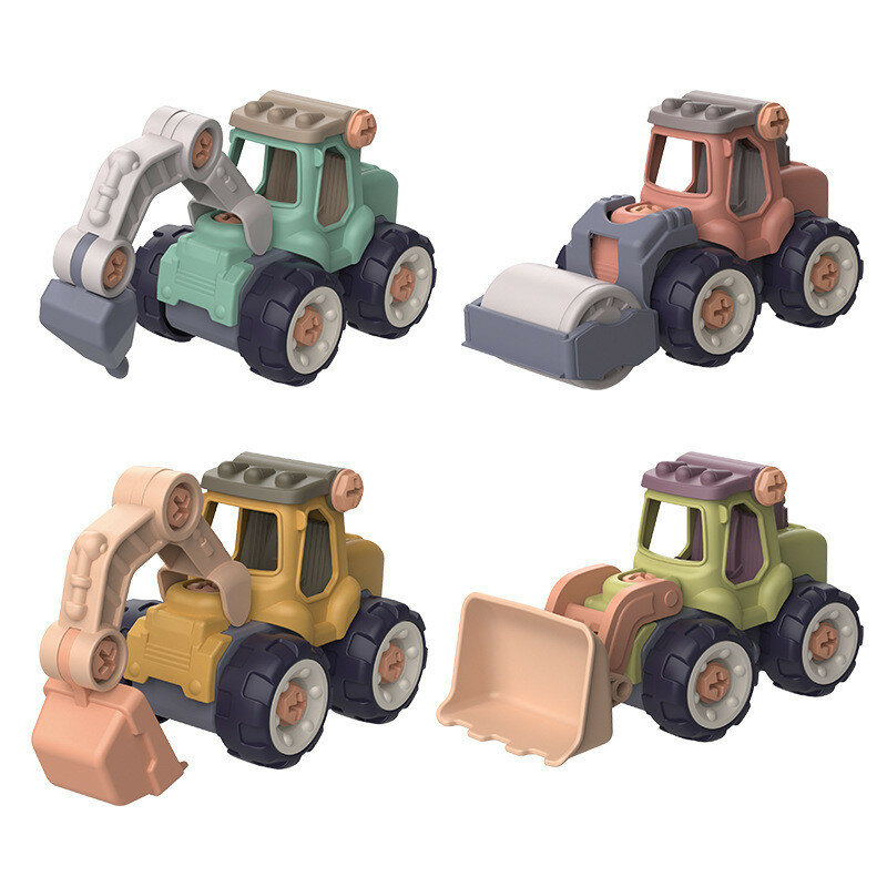 Creative Minuature Truck Loading Unloading Plastic DIY Truck Toy Assembly Engineering Car Set Kids Educational Toy For Boy Gifts