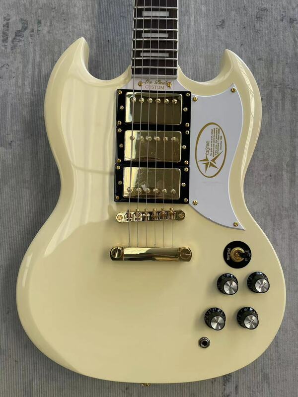 Guitare électrique avec logo Gib $, S ~ G, blanc crème, fabriquée en Chine, livraison gratuite, en stock
