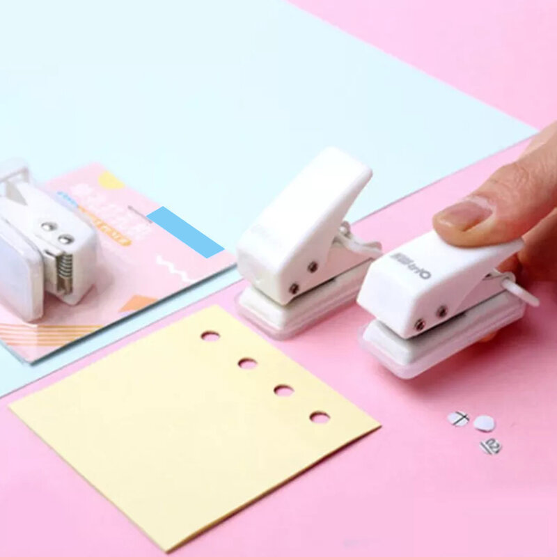 Kw-trio Mini Puncher pojemność papieru 8 arkuszy pojedynczy okrąg otwór dziurkacza średnica otworu 0.24 ''DIY papier do segregatora wiążące karty