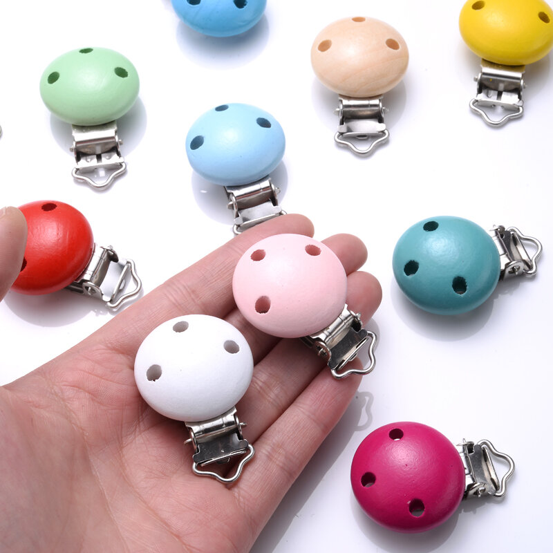 28*45mm 10pc/lot Round Baby Hemu Clips Teething Pacifier Chain Bracket Accessories Safe Food Grade Nursing Chewing BPA Free