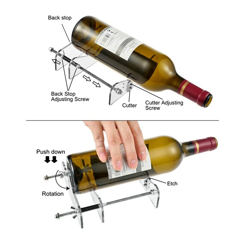 DIY Flaschen schneide set Glasflaschen schneider Acryl verstellbare DIY Flaschen schneide maschine für Wein-/Bierflaschen