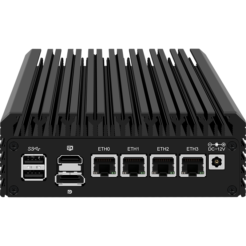 4xi226-V 2.5G 12 Gen Intel Firewall Mini PC Alder Lake i3 N305 8 Core N200 N100 DDR5 4800MHz Host Router lembut tanpa kipas