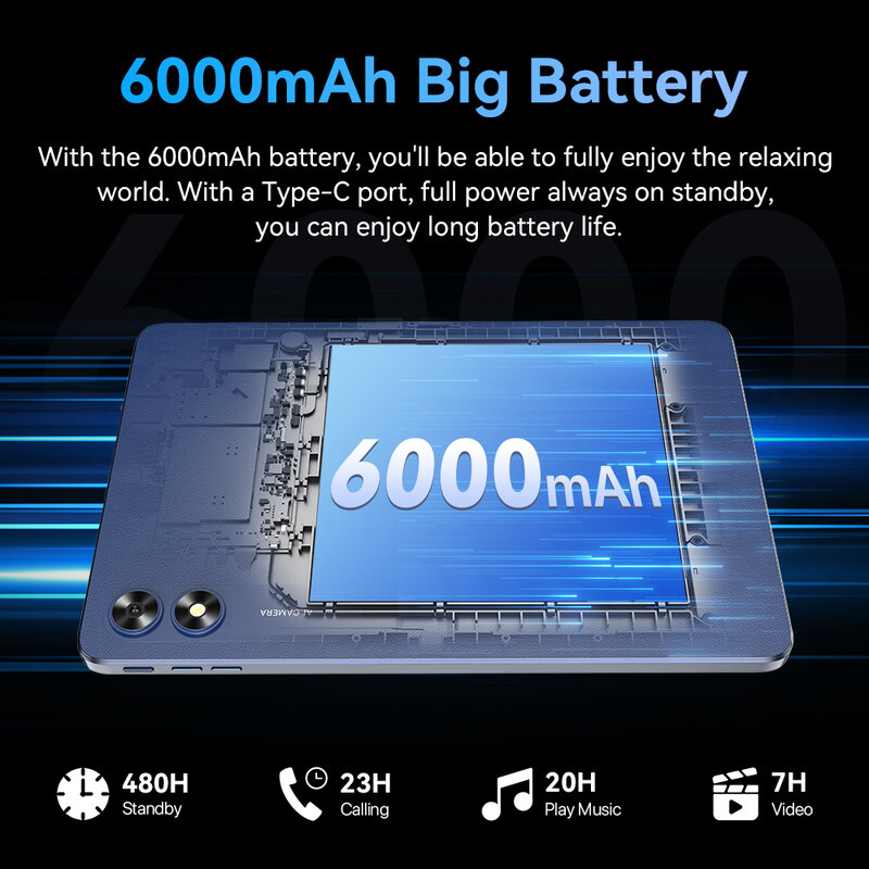 UMIDIGI-Tableta G3 de 10,1 pulgadas, 3GB de RAM + 32GB de ROM, MT8766, Quad-Core, cámara de 8MP, batería de 6000 mAh, Android 13, carga rápida